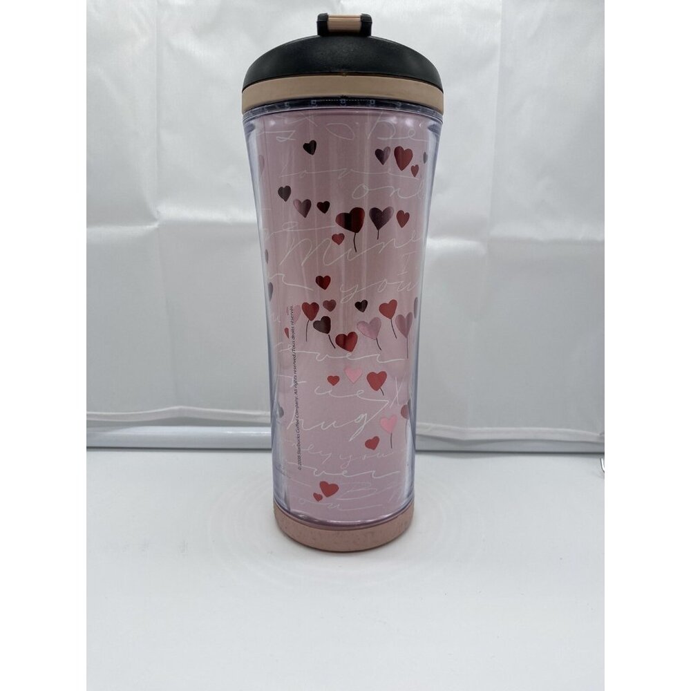 Valentines Day 2009 Pink Red Hearts Starbucks 16oz Travel Coffee Tumbler - Picture 10 of 16